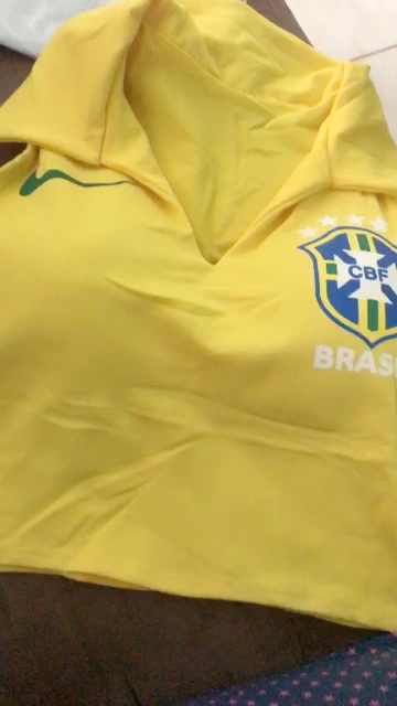 Cropped Feminino Copa Brasil e Mundo Com Gola Tipo Regata