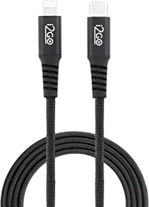 Cabo IPhone/Lightning + USB-C I2GO Certificado MFi 2m 3A Nylon Trançado Preto - I2GO PRO