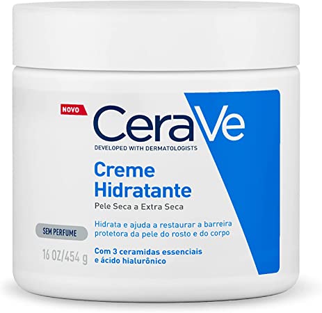 CeraVe, Creme Hidratante Corporal, com textura Cremosa e Ácido Hialurônico, 454g
