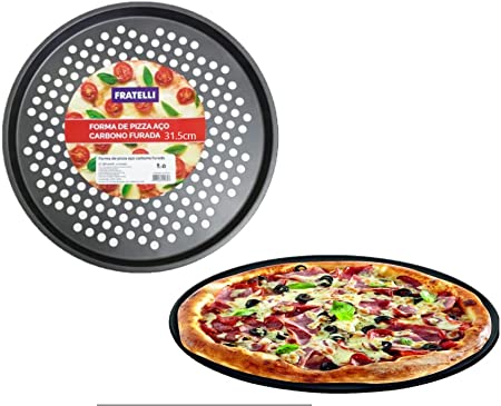 Forma Assadeira Pizza Furada 31,5cm Antiaderente - Booglee®