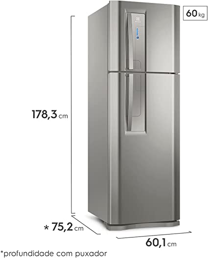 Geladeira/Refrigerador Top Freezer cor Inox 382L Electrolux (TF42S) 127V