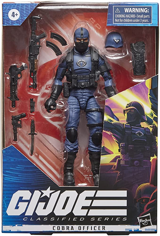 Boneco G.I. Joe Classified Series Oficial Cobra Figura 15 cm com Acessórios - F4021 - Hasbro, Azul e preto