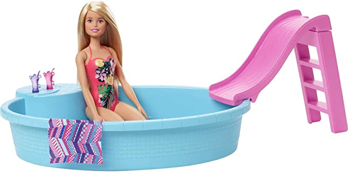 Barbie Piscina com Boneca, Multicolorido, GHL91, Mattel